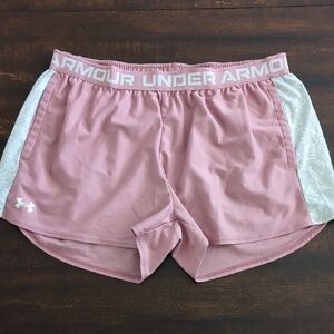 Under Armour Pink Athletic Shorts with Elastic Waistband